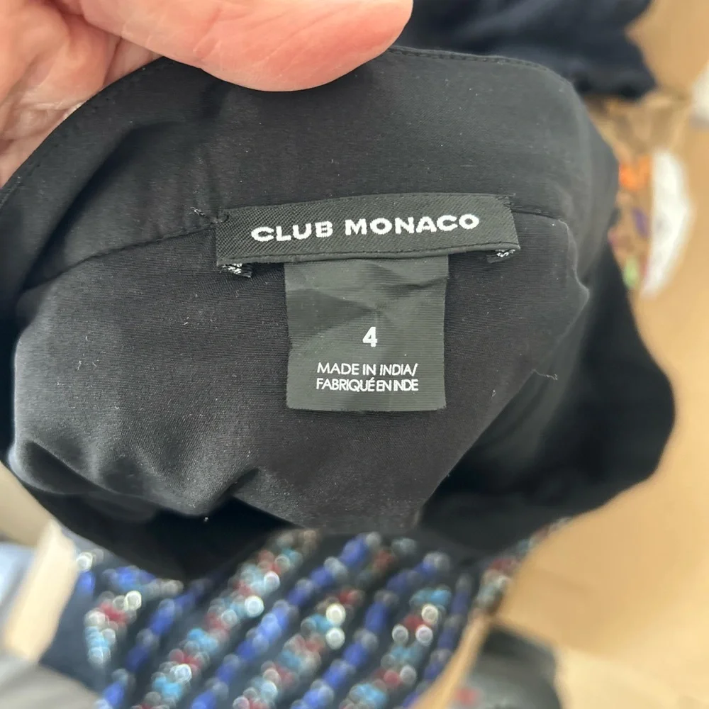 Club Monaco Black Beaded Mini Skirt with Lace size 4 - Picture 4 of 7
